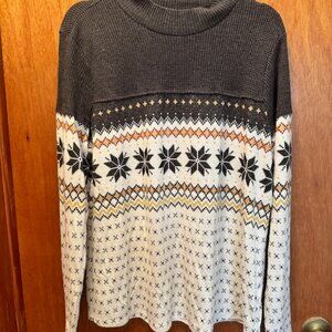 Maurices mock neck fair isle long sleeve top size XL